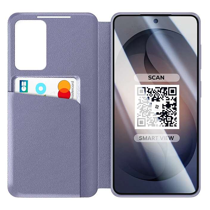 Avizar Étui Smart View pour Galaxy S26 avec Porte-cartes et Finition Antidérapant Gris lavande pas cher