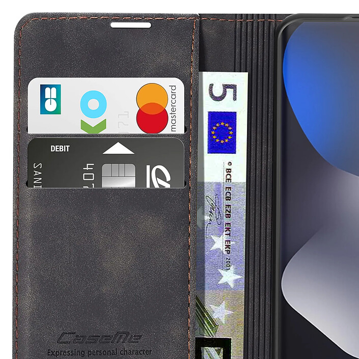 Avizar Étui Portefeuille Vintage pour Redmi Note 15 4G / 5G Collections CaseMe Noir pas cher