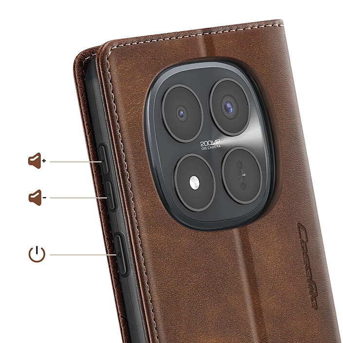 Acheter Avizar Étui Vintage pour Redmi Note 15 Pro Plus 5G Collections CaseMe avec Blocage RFID Marron foncé