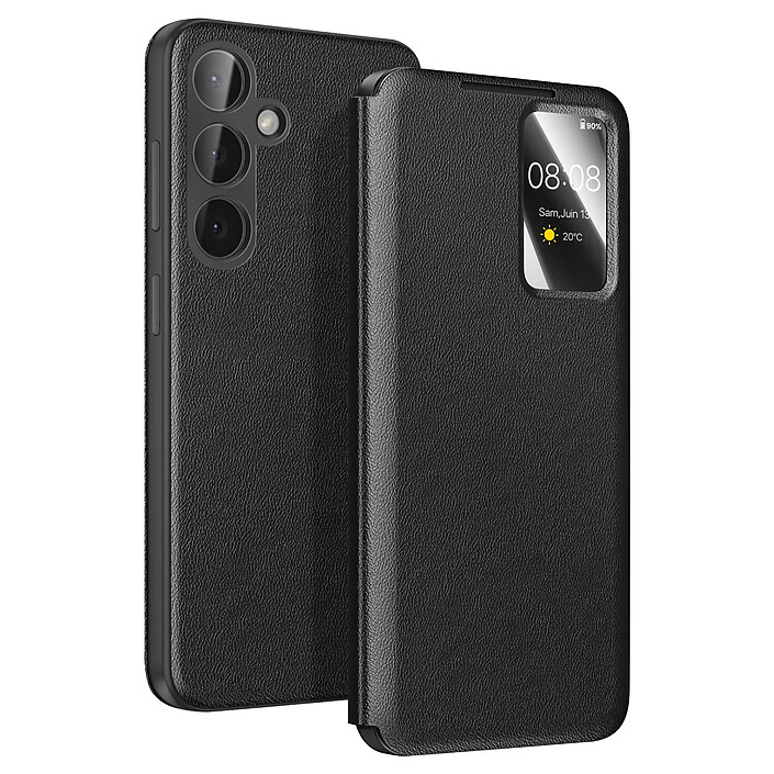 Étui Smart View pour Galaxy S26 avec Porte-cartes et Finition Antidérapant Noir