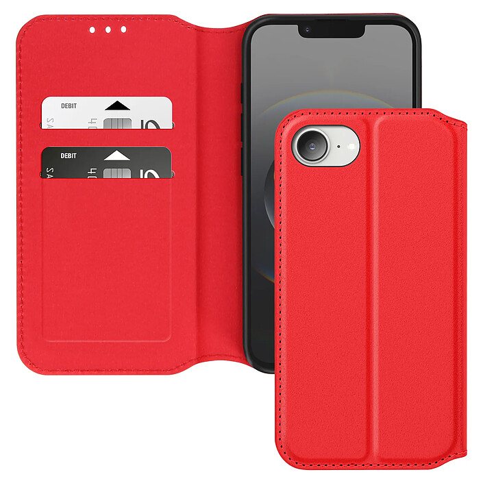 Avizar Étui pour iPhone 17e Séries Classic avec Porte-carte et Support vidéo Rouge