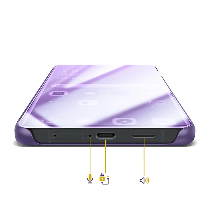 Avizar Étui Miroir pour Galaxy S26 Ultra avec Fenêtre Smart View et Support Pliable Violet foncé pas cher