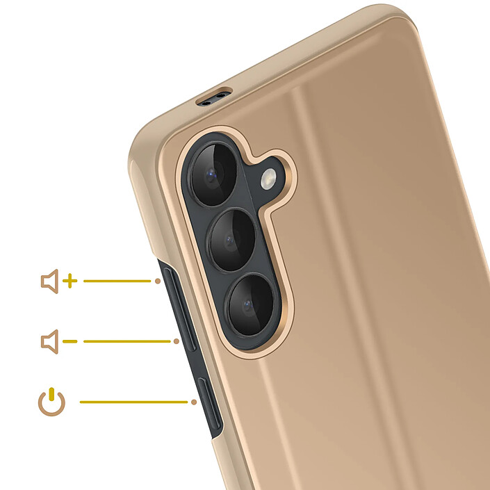 Acheter Avizar Étui Miroir pour Galaxy S26 avec Fenêtre Smart View et Support Pliable Dorée