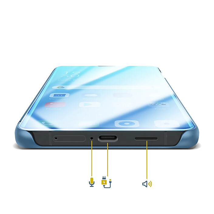 Avizar Étui Miroir pour Galaxy S26 Ultra avec Fenêtre Smart View et Support Pliable Bleu pas cher