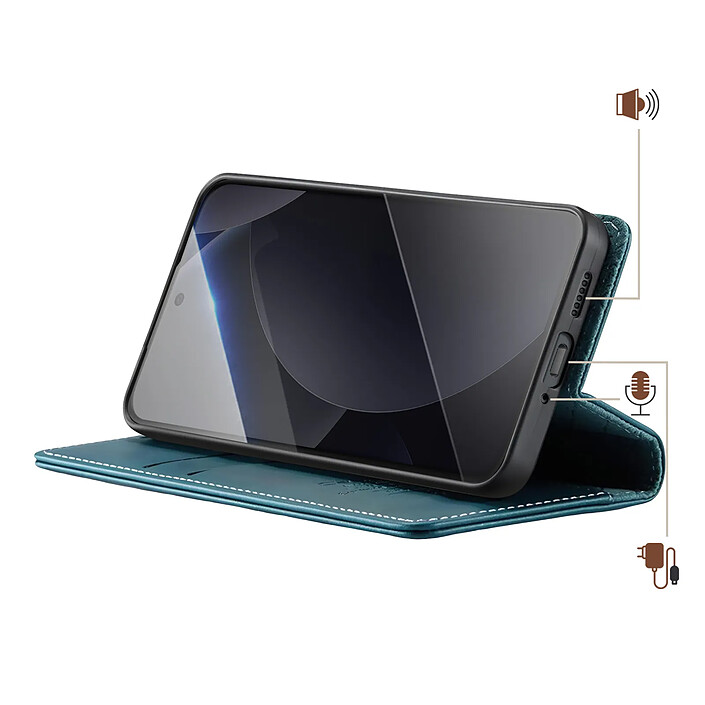 Avis Avizar Étui Vintage pour Redmi Note 15 Pro Plus 5G Collections CaseMe avec Blocage RFID Bleu