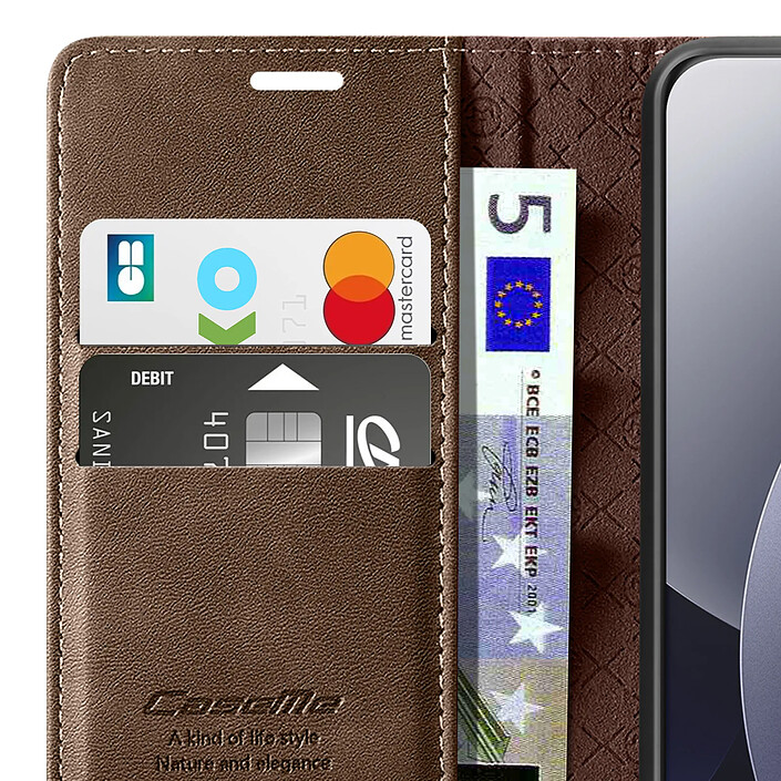 Avizar Étui Vintage pour Redmi Note 15 Pro Plus 5G Collections CaseMe avec Blocage RFID Marron foncé pas cher