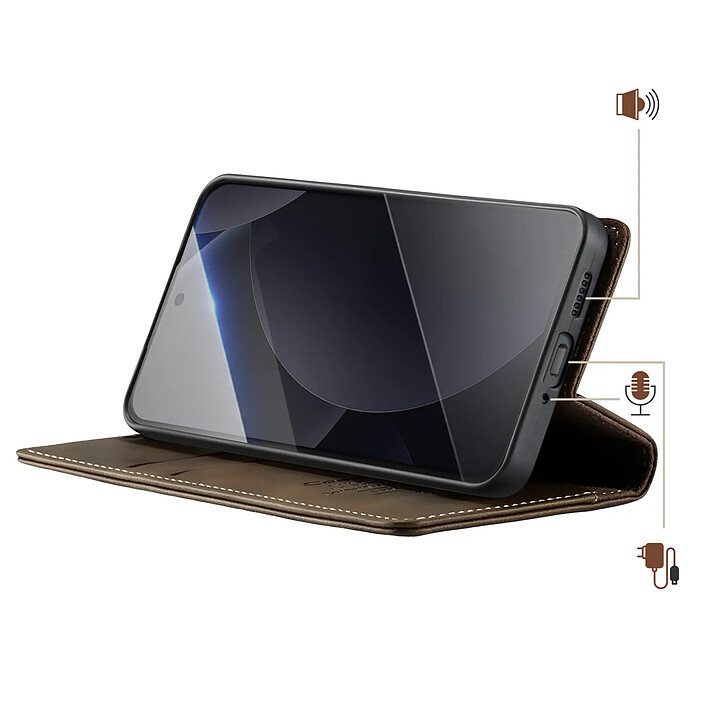 Avis Avizar Étui Vintage pour Redmi Note 15 Pro Plus 5G Collections CaseMe avec Blocage RFID Marron foncé