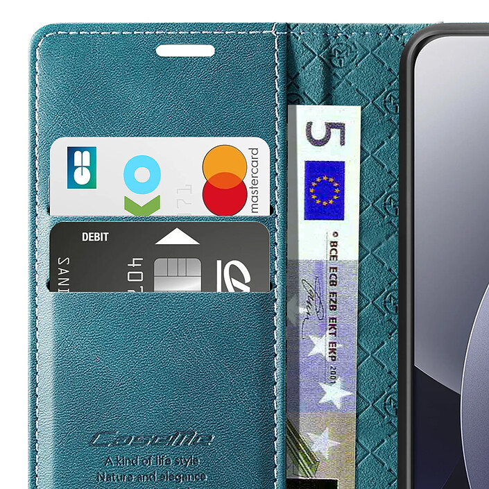 Avizar Étui Vintage pour Redmi Note 15 Pro Plus 5G Collections CaseMe avec Blocage RFID Bleu pas cher