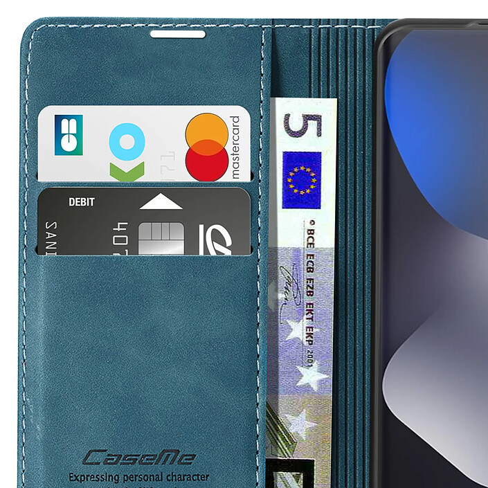 Avizar Étui Portefeuille Vintage pour Redmi Note 15 4G / 5G Collections CaseMe Bleu canard pas cher