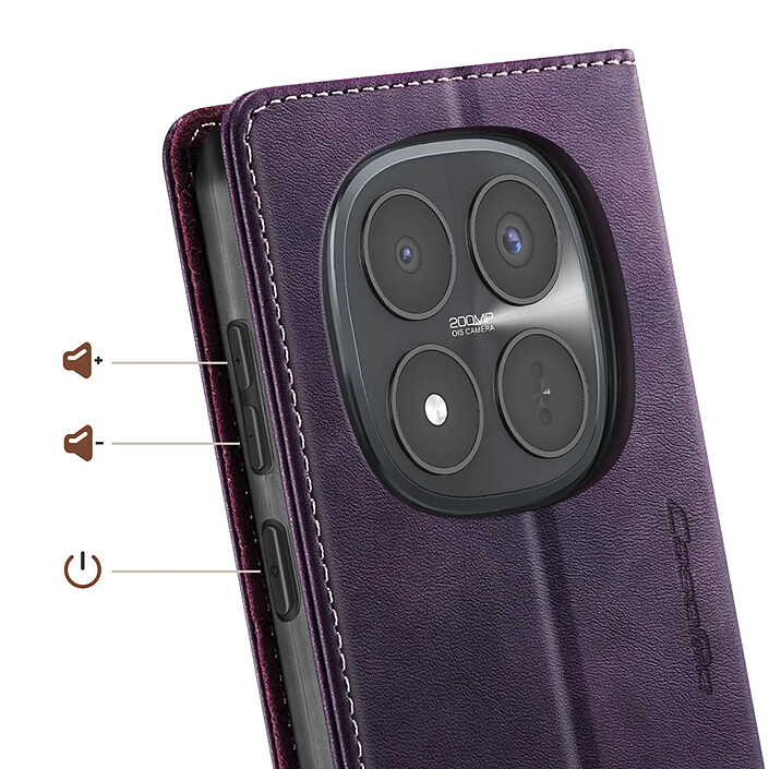 Acheter Avizar Étui Vintage pour Redmi Note 15 Pro Plus 5G Collections CaseMe avec Blocage RFID Violet