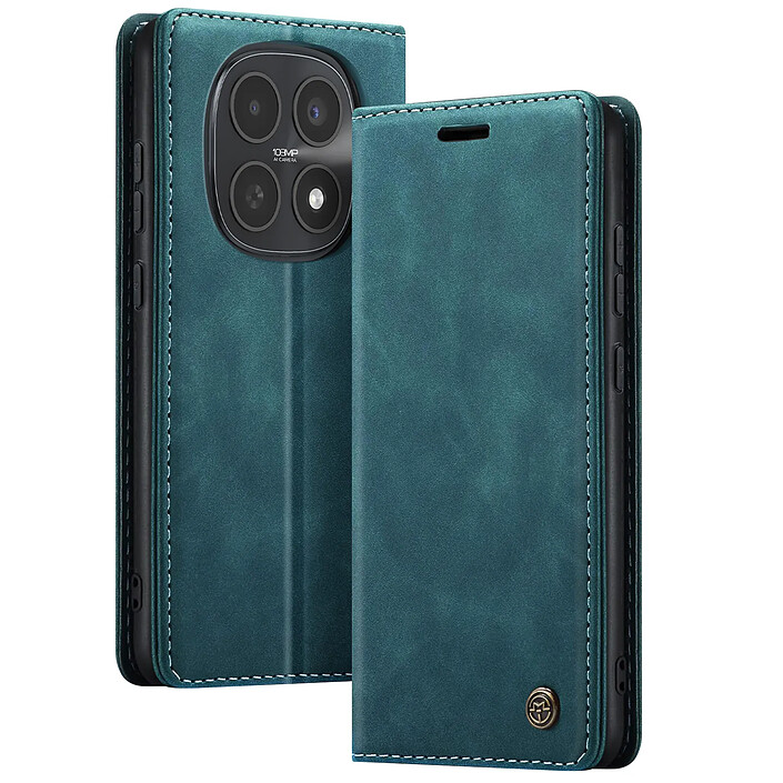 Avizar Étui Portefeuille Vintage pour Redmi Note 15 4G / 5G Collections CaseMe Bleu canard