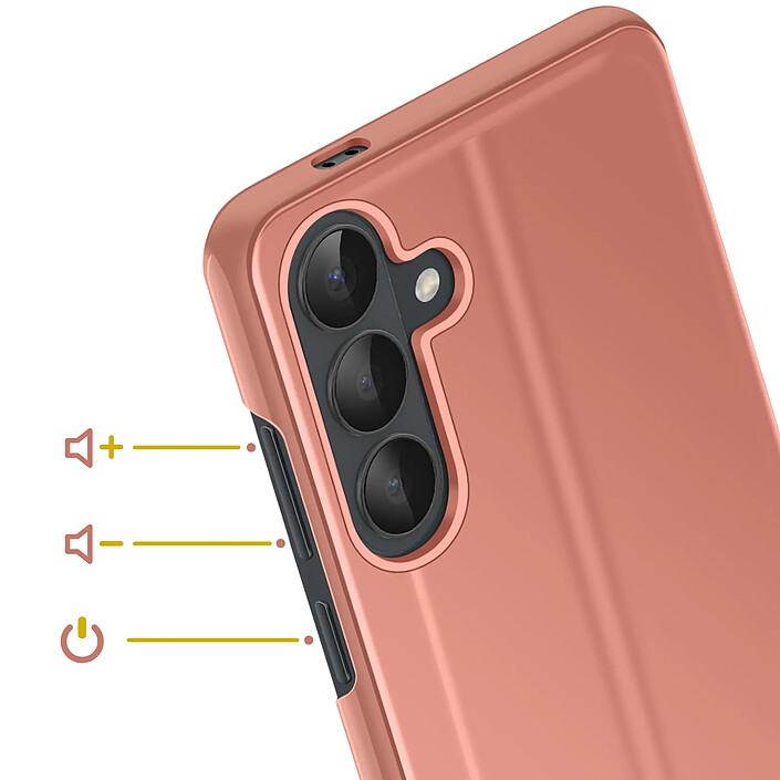 Acheter Avizar Étui Miroir pour Galaxy S26 avec Fenêtre Smart View et Support Pliable Rose