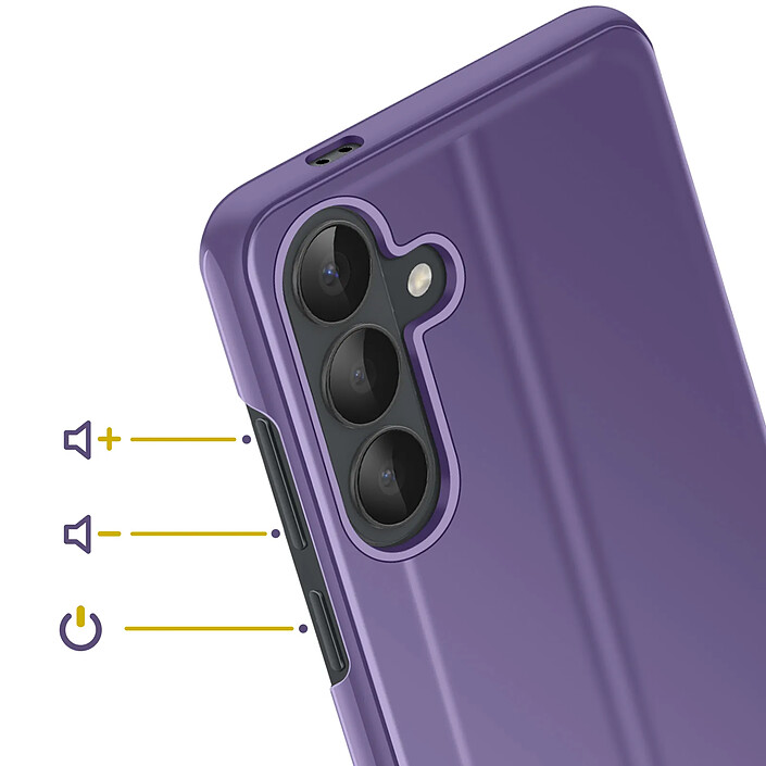 Acheter Avizar Étui Miroir pour Galaxy S26 Ultra avec Fenêtre Smart View et Support Pliable Violet foncé