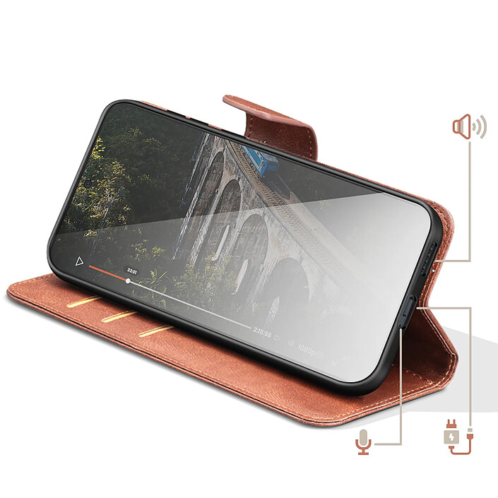 Avis Avizar Étui Portefeuille pour Honor Magic 8 Lite Style Rétro avec Support Marron
