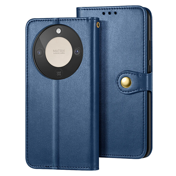 Avizar Étui Folio Portefeuille pour Honor Magic 8 Lite avec Dragonne et Porte-cartes Bleu nuit