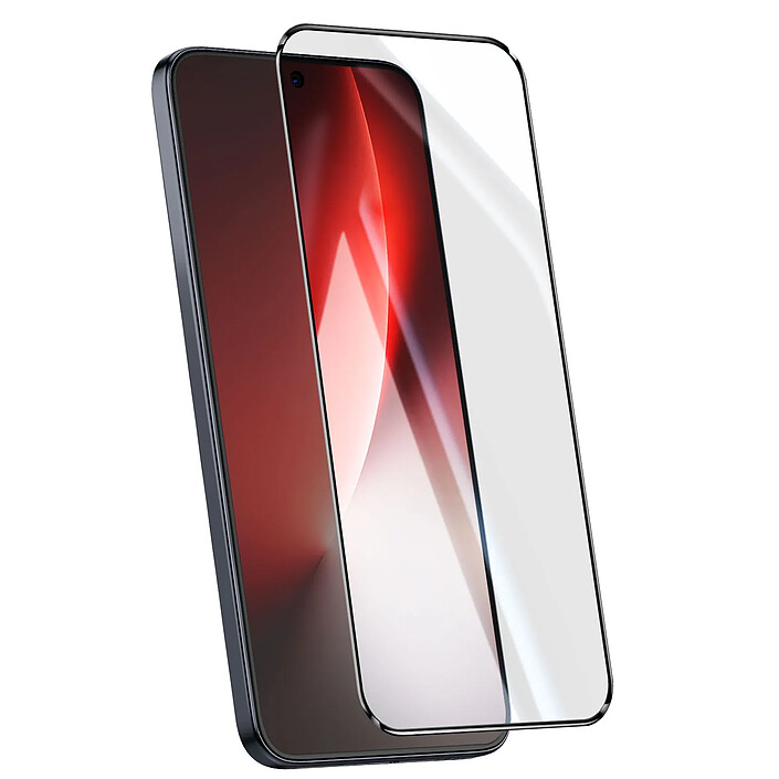 iMak Verre Trempé pour Honor Magic 8 Lite Compatible Ultrasonique avec Applicateur Noir transparent