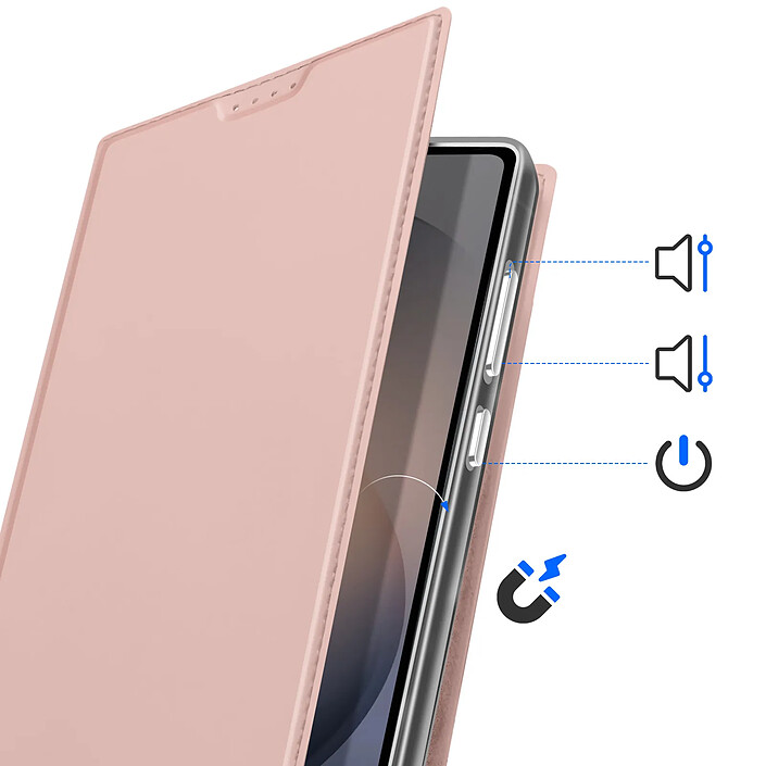 Acheter Dux Ducis Étui Clapet pour Galaxy S26 Ultra avec Porte-cartes Série Skin Pro Rose