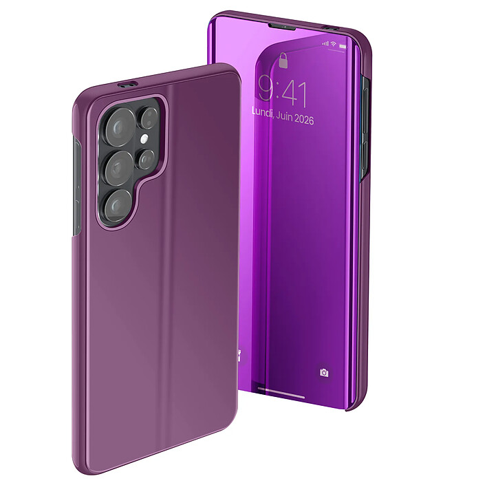 Avizar Étui de Protection pour Galaxy S26 Ultra Clear View avec Support Vidéo Violet