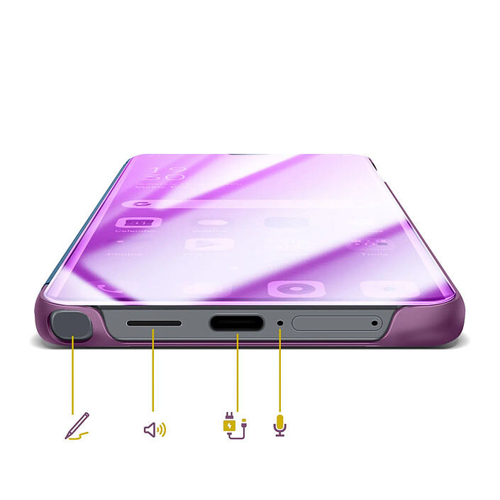 Avizar Étui de Protection pour Galaxy S26 Ultra Clear View avec Support Vidéo Violet pas cher