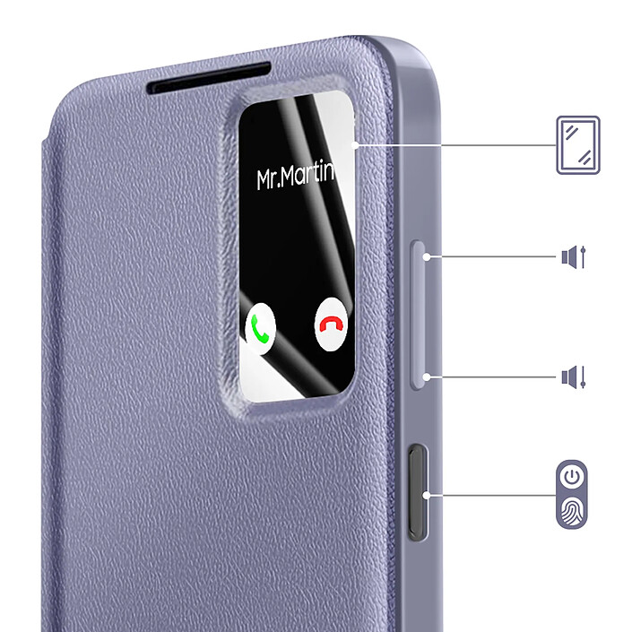 Avis Avizar Étui pour Galaxy A17 avec Fenêtre Smart View et Porte-carte Gris lavande