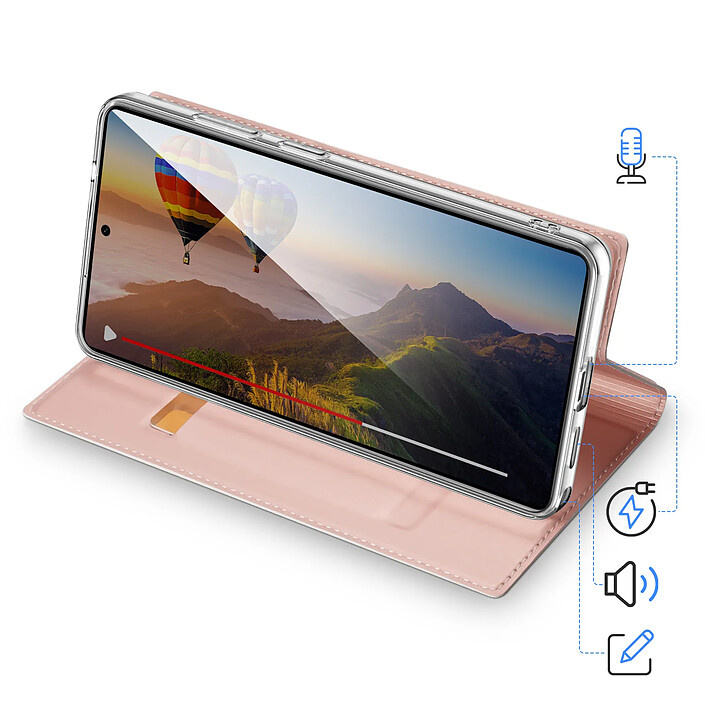 Avis Dux Ducis Étui Clapet pour Galaxy S26 Ultra avec Porte-cartes Série Skin Pro Rose