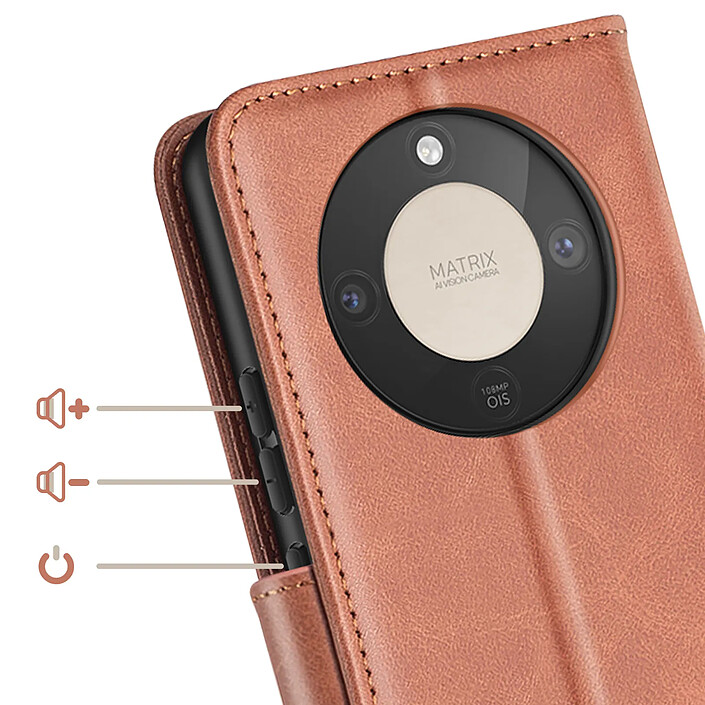 Acheter Avizar Étui Portefeuille pour Honor Magic 8 Lite Style Rétro avec Support Marron