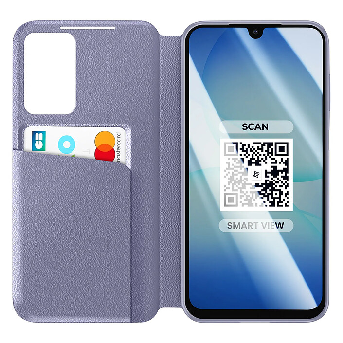 Avizar Étui pour Galaxy A17 avec Fenêtre Smart View et Porte-carte Gris lavande pas cher