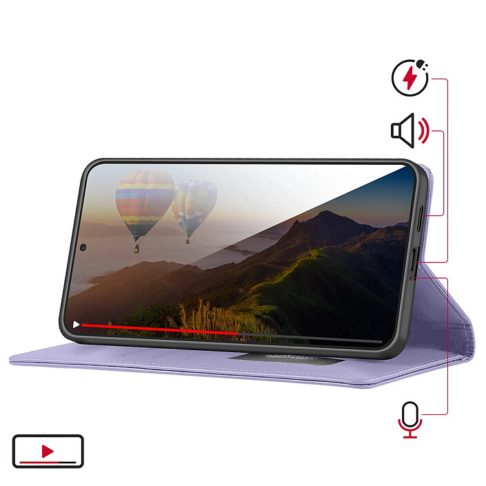 Avis Avizar Étui Portefeuille RFID pour Galaxy S26 avec Support Vidéo et Dragonne Amovible Violet clair