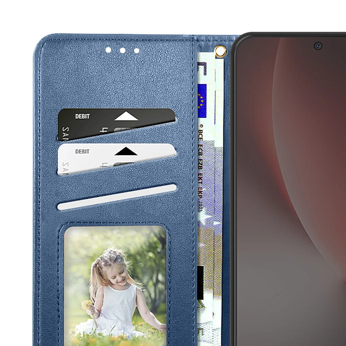 Avizar Étui Folio Portefeuille pour Honor Magic 8 Lite avec Dragonne et Porte-cartes Bleu nuit pas cher