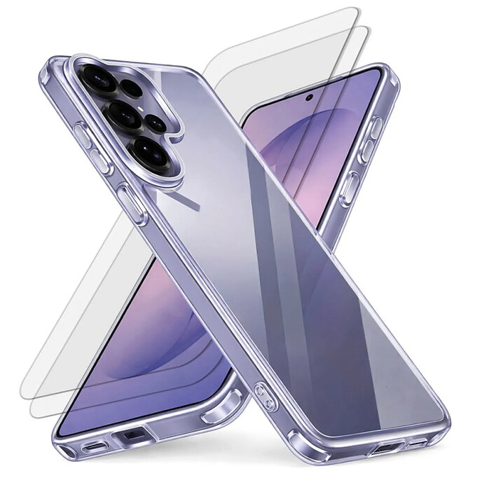 Acheter Evetane Coque Samsung Galaxy S26 Ultra Antichoc Silicone bords renforcés + 2 Vitres en verre trempé Protection écran