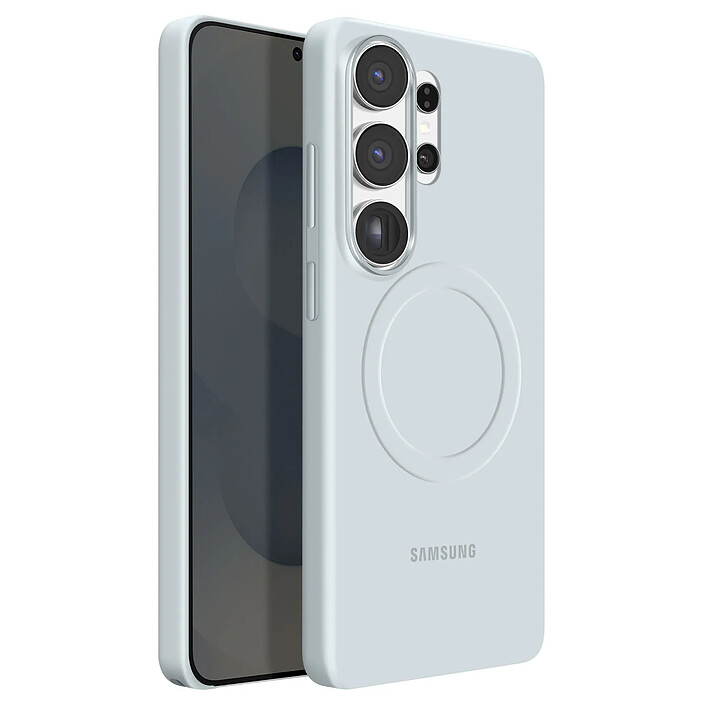 Samsung Coque MagSafe pour Galaxy S26 Ultra en Silicone Magnet Cover Antichoc Bleu clair