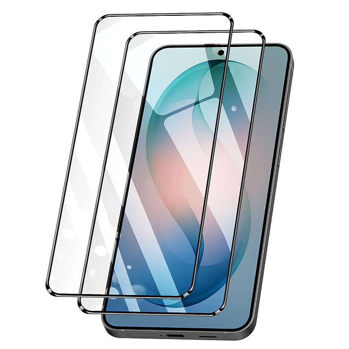 Amorus Pack de 2 Verre Trempé pour Samsung Galaxy S26 Protection Ultra Résistant Noir transparent