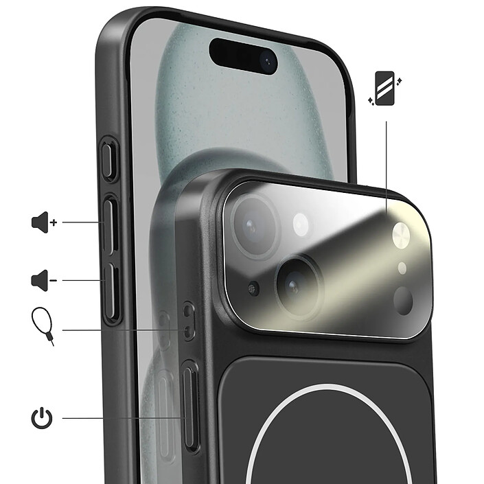 Avis Avizar Coque MagSafe pour iPhone 15 Rigide avec Verre Protection Caméra Noir