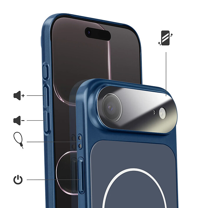 Avis Avizar Coque MagSafe pour iPhone Air Rigide avec Verre Protection Caméra Bleu nuit