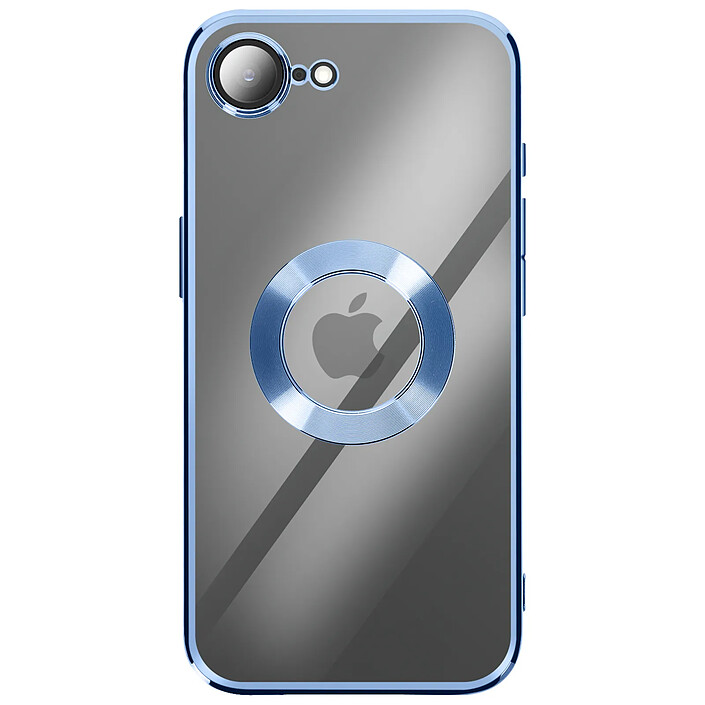 Avizar Coque pour iPhone 17e avec Contour Chromé en Silicone Souple Bleu