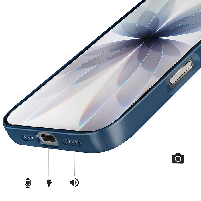 Avizar Coque MagSafe pour iPhone 17 Rigide avec Verre Protection Caméra Bleu nuit pas cher