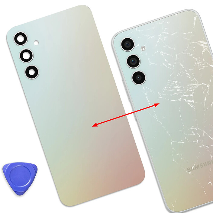 Acheter Clappio Cache Batterie de Remplacement pour Galaxy A34 5G avec Découpes Module Caméra Argent