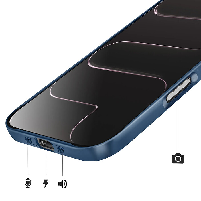 Avizar Coque MagSafe pour iPhone Air Rigide avec Verre Protection Caméra Bleu nuit pas cher