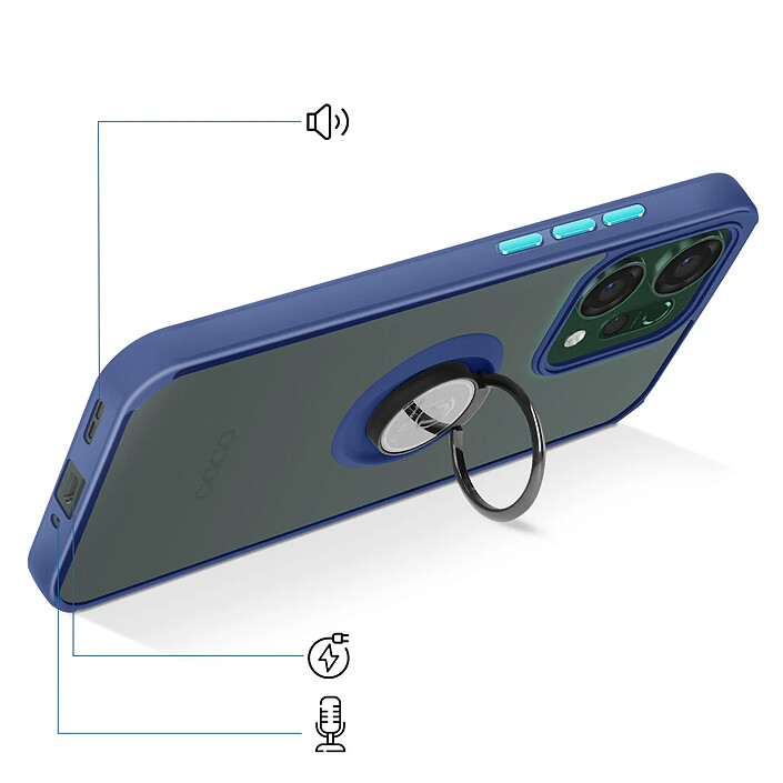 Acheter Avizar Coque pour Oppo Reno 14 avec Support Anneau et Fixation Magnétique Bleu