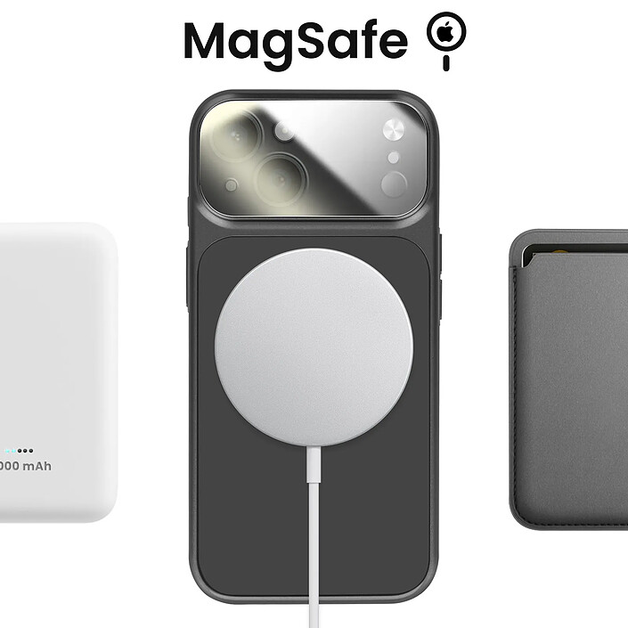 Acheter Avizar Coque MagSafe pour iPhone 15 Rigide avec Verre Protection Caméra Noir