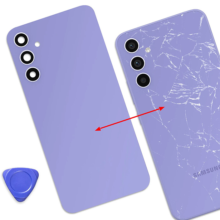 Acheter Clappio Cache Batterie de Remplacement pour Galaxy A34 5G avec Découpes Module Caméra Violet