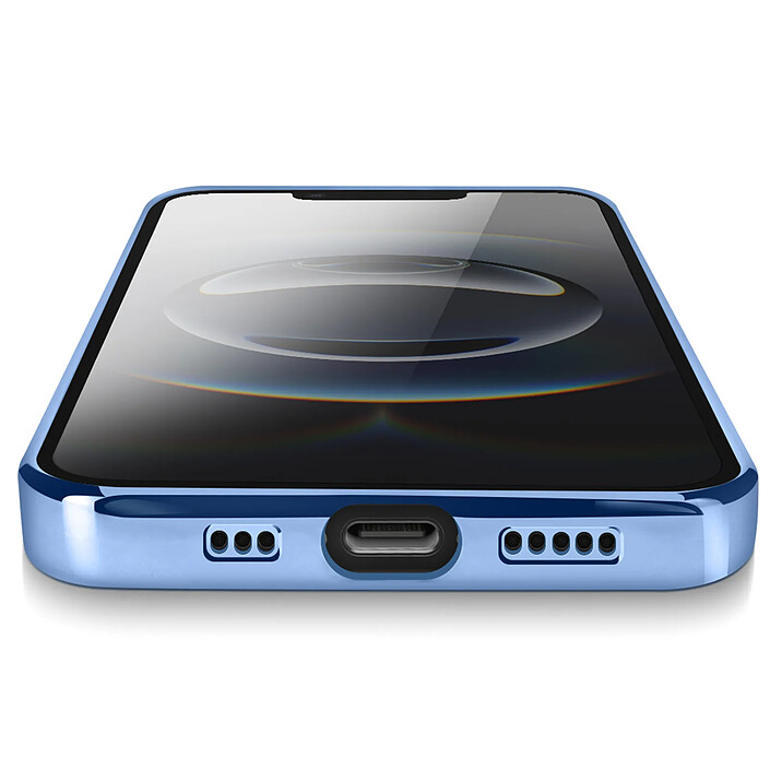 Acheter Avizar Coque pour iPhone 17e avec Contour Chromé en Silicone Souple Bleu