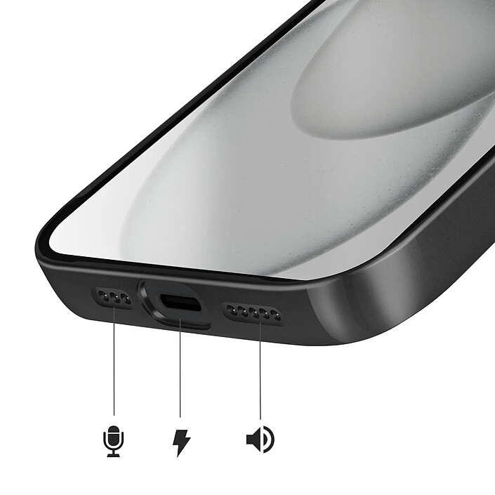 Avizar Coque MagSafe pour iPhone 15 Rigide avec Verre Protection Caméra Noir pas cher