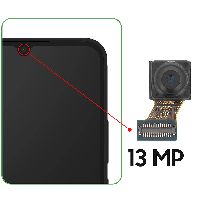 Avis Clappio Caméra Avant pour Galaxy A34 5G Module Selfie 13MP avec Nappe de Connexion