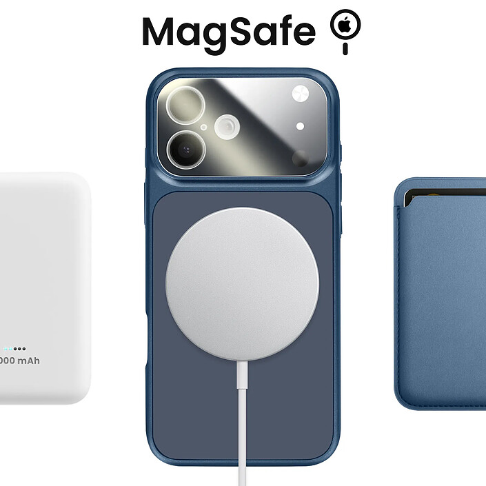Acheter Avizar Coque MagSafe pour iPhone 17 Rigide avec Verre Protection Caméra Bleu nuit