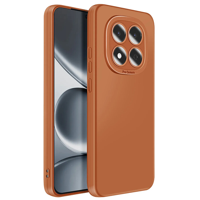 Avizar Coque pour Xiaomi Redmi Note 15 Pro 5G en Silicone avec Bord Caméra Surélevé Marron