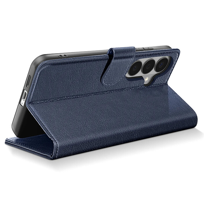 Acheter Avizar Étui Portefeuille pour Galaxy S26 Plus Série Chesterfield Grainé Fonction Stand Bleu