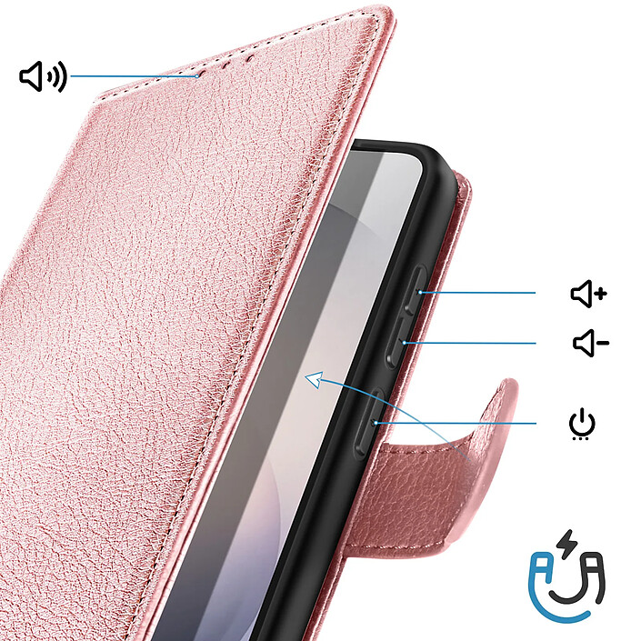 Avis Avizar Étui Portefeuille pour Galaxy S26 Plus Série Chesterfield Grainé Fonction Stand