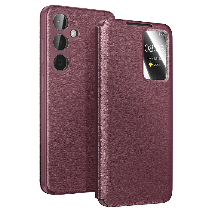 Avizar Étui Folio pour Galaxy S26 Plus Grainé avec Fenêtre Smart View et Porte-carte