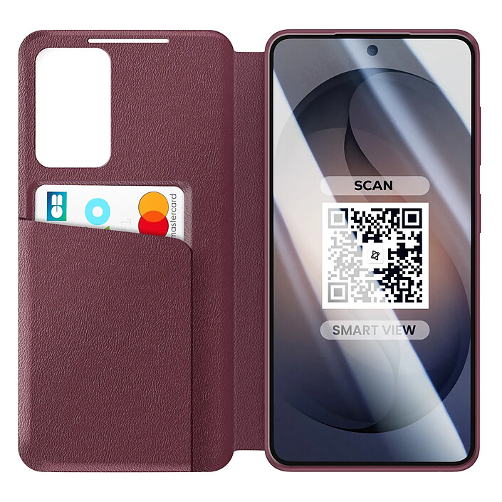 Avizar Étui Folio pour Galaxy S26 Grainé avec Fenêtre Smart View et Porte-carte pas cher